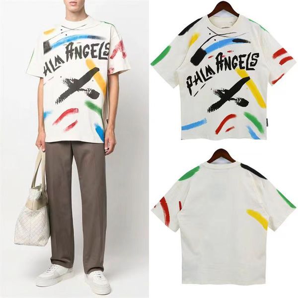 angel's new graffiti letter printed short sleeve t-shirt designer for casual men and women in summer., White;black
angel's new graffiti letter printed short sleeve t-shirt designer for casual men and women in summer., White;black