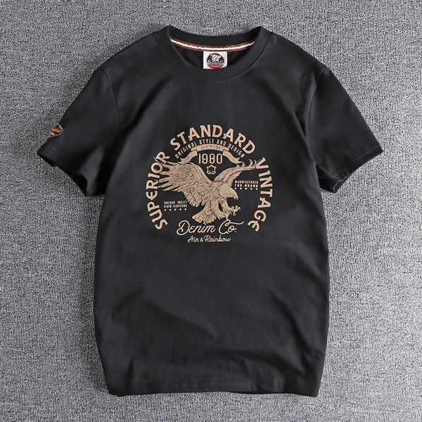 men's tshirts summer american retro shortsleeved oneck eagle printed tshirt fashion simple 100 cotton washed casual sport 230330, White;black
men's tshirts summer american retro shortsleeved oneck eagle printed tshirt fashion simple 100 cotton washed casual sport 230330, White;black