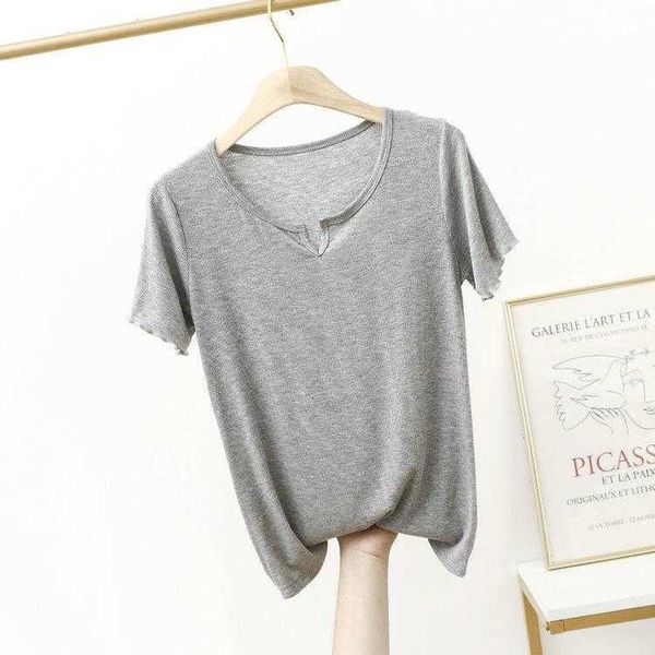 v neck fungus flying short sleeved t shirt summer thin outer wear modal threaded, White
v neck fungus flying short sleeved t shirt summer thin outer wear modal threaded, White