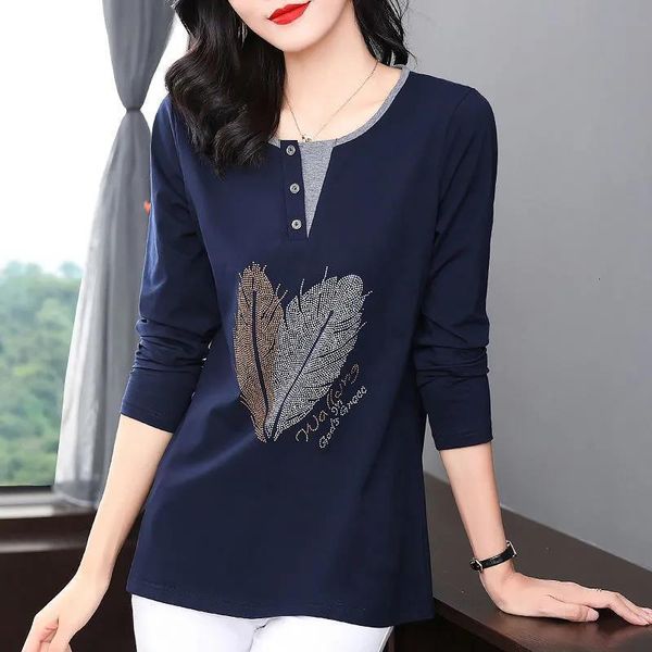 women's t-shirt fashion casual diamonds fake two pieces button cotton woman long sleeve oversized loose pullovers ladies tunic 230331, White
women's t-shirt fashion casual diamonds fake two pieces button cotton woman long sleeve oversized loose pullovers ladies tunic 230331, White