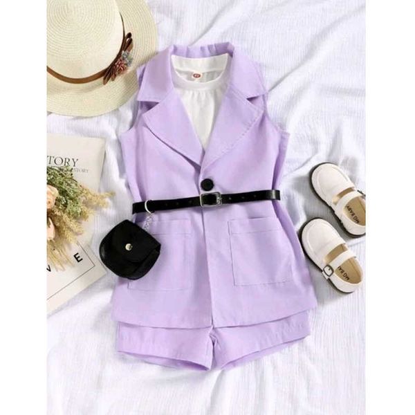focusnorm 4pcs fashion little girls clothes sets 1-6y solid sleeveless vestwithturn down collar blazer coatwithshorts with waist bag p230331, White
focusnorm 4pcs fashion little girls clothes sets 1-6y solid sleeveless vestwithturn down collar blazer coatwithshorts with waist bag p230331, White