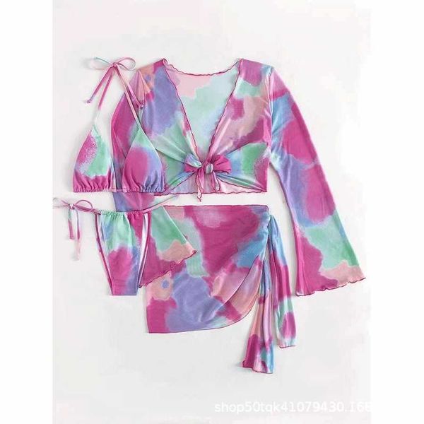 2022new bikini women's swimwear split tie dyed swimsuit 3pk 3 thse, White;black
2022new bikini women's swimwear split tie dyed swimsuit 3pk 3 thse, White;black