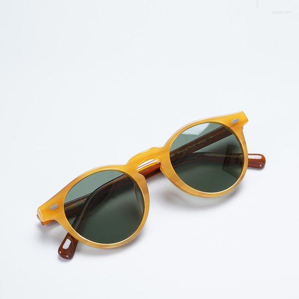 sunglasses vintage round polarized sunglasses - retro designer style for women with acetate frame and green lense, White;black
sunglasses vintage round polarized sunglasses - retro designer style for women with acetate frame and green lense, White;black