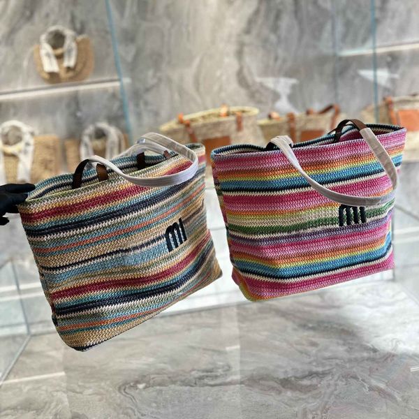 2 colors designer rainbow embroidery straw woven tote bag summer lafite straw woven beach bags lady high capacity premium shopping handbag
2 colors designer rainbow embroidery straw woven tote bag summer lafite straw woven beach bags lady high capacity premium shopping handbag