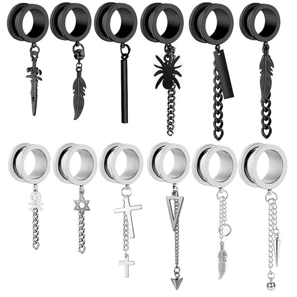 mix size hollow ear plugs tunnels 6-20mm many style choose dangle ear tunnels and plugs 00g gauges for women men body piercing w, Silver
mix size hollow ear plugs tunnels 6-20mm many style choose dangle ear tunnels and plugs 00g gauges for women men body piercing w, Silver