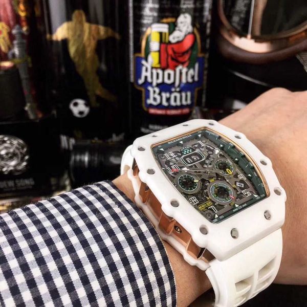 luxury mechanical watch richar mills rm11-03 swiss automatic movement sapphire mirror imported rubber watchband 13sn, Slivery;brown
luxury mechanical watch richar mills rm11-03 swiss automatic movement sapphire mirror imported rubber watchband 13sn, Slivery;brown