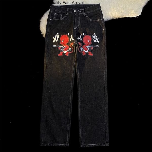 men's jeans devil printed high street vintage y2k clothes black baggy straight trousers streetwear wide leg pants men 230330, Blue
men's jeans devil printed high street vintage y2k clothes black baggy straight trousers streetwear wide leg pants men 230330, Blue