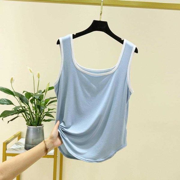 modal square collar camisole womens summer thin inner match color block basic, White
modal square collar camisole womens summer thin inner match color block basic, White