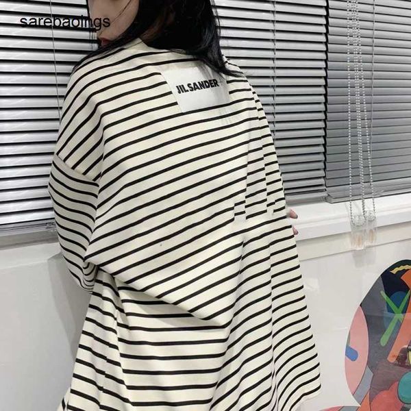 arder shirt jier sanders jil design sense small oversize loose fashion brand sander stripe half sleeve short t for men and women, White;black
arder shirt jier sanders jil design sense small oversize loose fashion brand sander stripe half sleeve short t for men and women, White;black