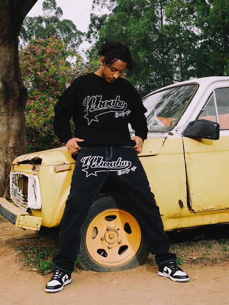 women's jeans original black star printed american style full length hagh waist denim pants for men and women stright baggy trousers 23, Blue
women's jeans original black star printed american style full length hagh waist denim pants for men and women stright baggy trousers 23, Blue