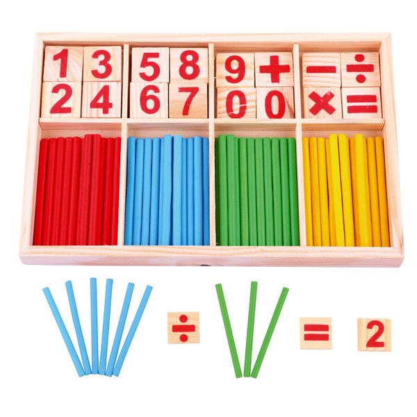 

Kids Learning Educational Toys Elementary Education Mathematical Props Wooden Sticks Blocks Baby Early Education Math Arithmetic Intelligence Toy