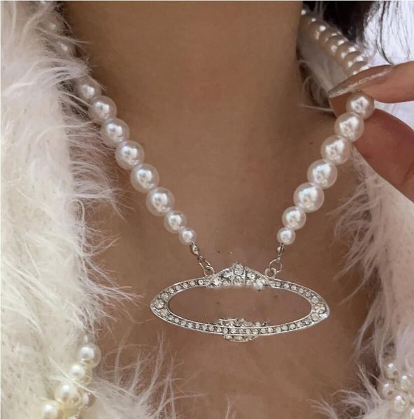 european and american letter necklace three layer pearl full diamond french vintage collar chain women's multi style, Silver
european and american letter necklace three layer pearl full diamond french vintage collar chain women's multi style, Silver