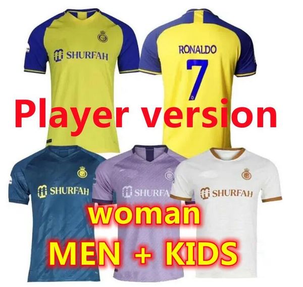 2022 al nassr fc soccer jerseys ronaldo 22 23 player version home away cr7 gonzalo martinez talisca ghislain konan vincent men kids kit foot, Black;yellow
2022 al nassr fc soccer jerseys ronaldo 22 23 player version home away cr7 gonzalo martinez talisca ghislain konan vincent men kids kit foot, Black;yellow