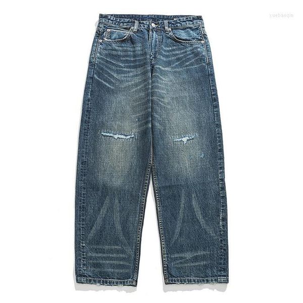men's jeans washed distressed ripped mens autumn winter retro casual loose straight wide leg pants men trousers, Blue
men's jeans washed distressed ripped mens autumn winter retro casual loose straight wide leg pants men trousers, Blue
