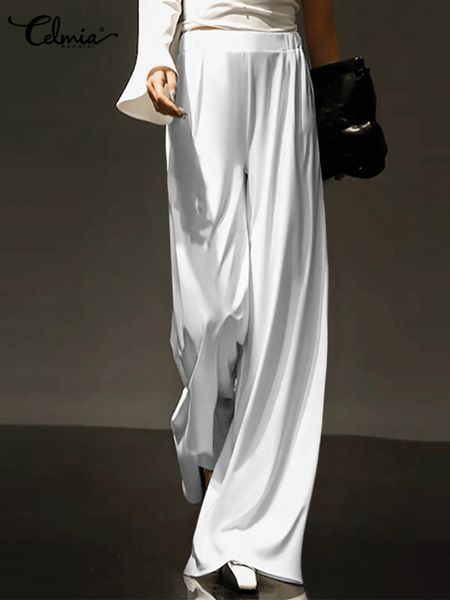 women's pants capris celmia satin full match trousers women's elastic waist fashion smooth runway ropea silk elegant pantalones de, Black;white
women's pants capris celmia satin full match trousers women's elastic waist fashion smooth runway ropea silk elegant pantalones de, Black;white