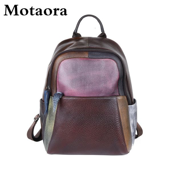 school bags motaora 2023 handpainted panelled women backpack genuine leather female retro bag leisure vintage travel mochila 230331
school bags motaora 2023 handpainted panelled women backpack genuine leather female retro bag leisure vintage travel mochila 230331