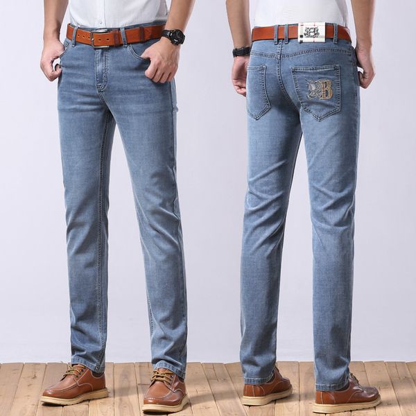 men's jeans loose straight sleeve summer casual long pants thin fashion embroidery pants, Blue
men's jeans loose straight sleeve summer casual long pants thin fashion embroidery pants, Blue