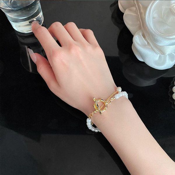 designer bracelet fashion chain jewelry strand minar elegant white pink color freshwater pearl for women golden toggle clasp circle double l, Black
designer bracelet fashion chain jewelry strand minar elegant white pink color freshwater pearl for women golden toggle clasp circle double l, Black