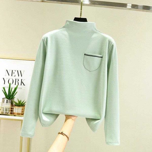 dralon bottoming shirt autumn and winter half high collar pullover pocket, White
dralon bottoming shirt autumn and winter half high collar pullover pocket, White