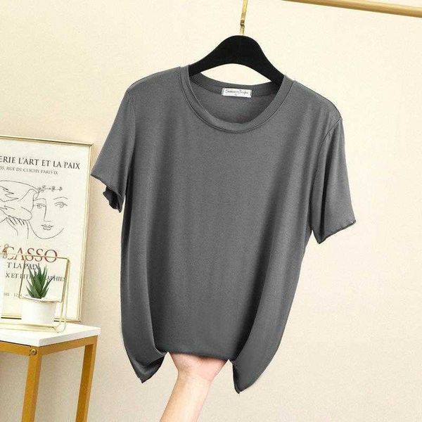 summer thin modal t shirt womens short sleeve loose slimming half undershirt tree, White
summer thin modal t shirt womens short sleeve loose slimming half undershirt tree, White