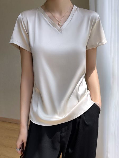 women's t-shirt summer women's t-shirt korean fashion satin v-neck t-shirt short sleeve casual loose solid champagne white silk t-
women's t-shirt summer women's t-shirt korean fashion satin v-neck t-shirt short sleeve casual loose solid champagne white silk t-