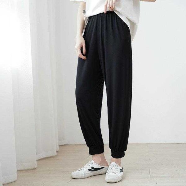 spring and summer modal elastic waist harem pants womens large size loose cropped, Black;white
spring and summer modal elastic waist harem pants womens large size loose cropped, Black;white