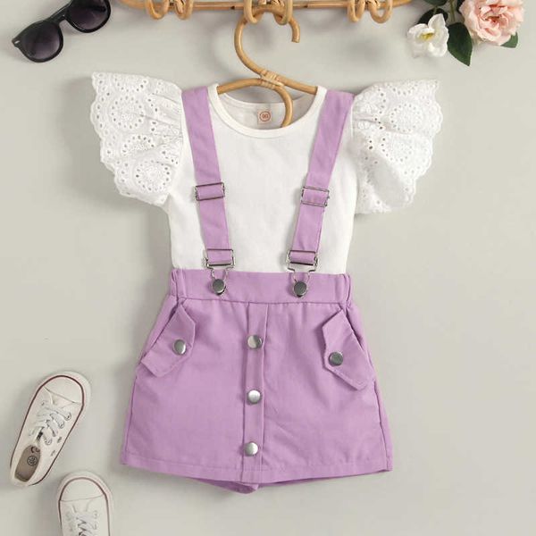 children's clothing 2022 summer new small flying sleeve t with suspender strap shorts suit girls' baby casual cotton suit p230331, White
children's clothing 2022 summer new small flying sleeve t with suspender strap shorts suit girls' baby casual cotton suit p230331, White