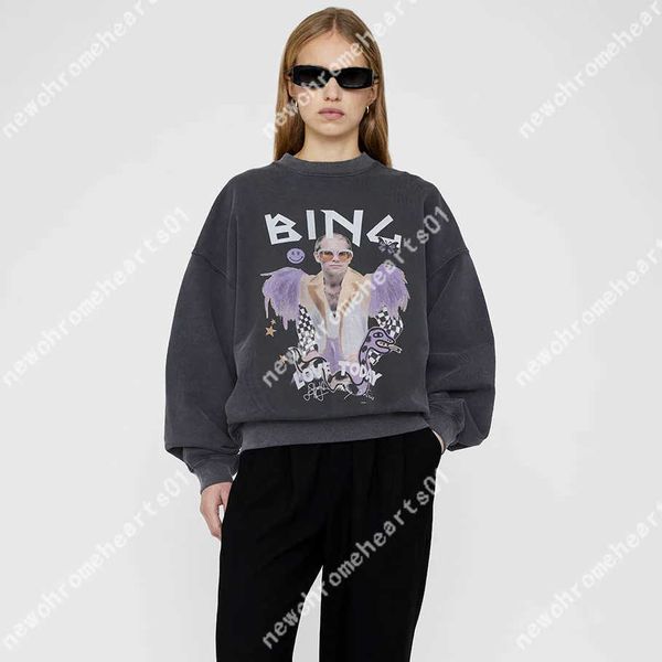 23ss anine bing designer sweatshirt pullover white ink digital printing washing water stir-fried color fried snow flower sweater, Black
23ss anine bing designer sweatshirt pullover white ink digital printing washing water stir-fried color fried snow flower sweater, Black