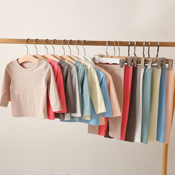 pajamas children's rib set pajama and trouser set boys' and girls' clothing fall long sleeve 230331, Blue;red 
pajamas children's rib set pajama and trouser set boys' and girls' clothing fall long sleeve 230331, Blue;red