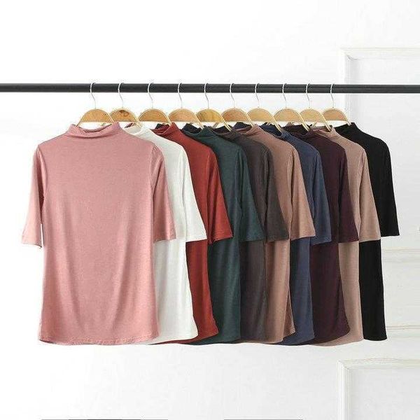 summer half sleeve turtleneck shirts loose slimming modal cotton t shirt large, White
summer half sleeve turtleneck shirts loose slimming modal cotton t shirt large, White