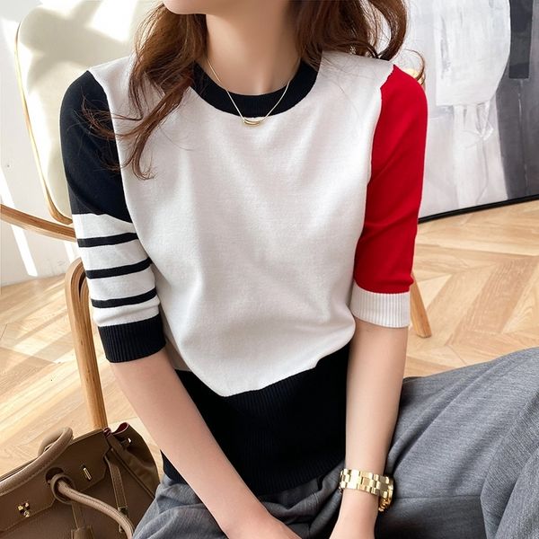 women's t-shirt short sleeve women's summer fashion design feel knitted cotton four grid t-shirt fashion loose 230331, White
women's t-shirt short sleeve women's summer fashion design feel knitted cotton four grid t-shirt fashion loose 230331, White