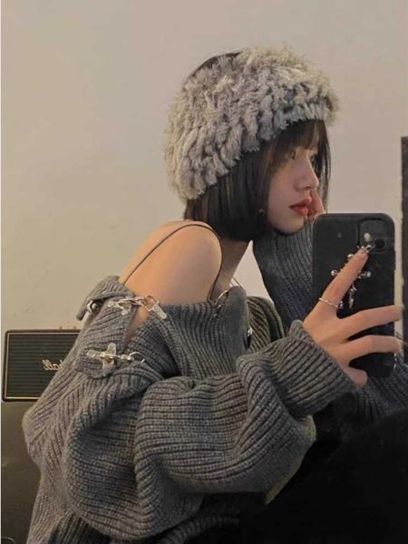women's hoodies sweatshirts deeptown y2k grunge gray oversized sweater women harajuku punk knitted jumper off shoulder loose casual hi, Black
women's hoodies sweatshirts deeptown y2k grunge gray oversized sweater women harajuku punk knitted jumper off shoulder loose casual hi, Black