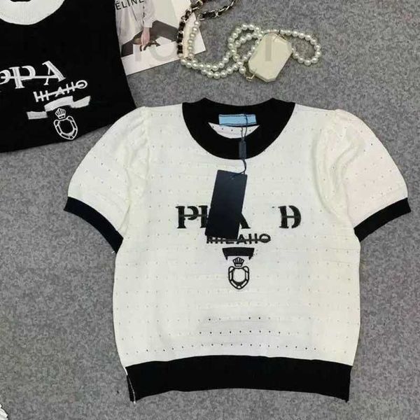 women's knits & tees popular t-shirt summer short sleeve sweater designer round hollow pullover letter embroidery fashion knitted h8qp, White
women's knits & tees popular t-shirt summer short sleeve sweater designer round hollow pullover letter embroidery fashion knitted h8qp, White