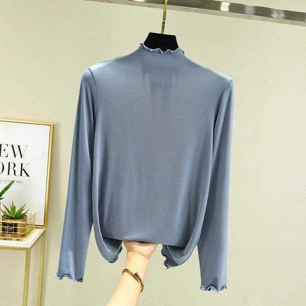 modal spring and summer turtleneck shirts tree fungus like lacework long sleeve, White
modal spring and summer turtleneck shirts tree fungus like lacework long sleeve, White