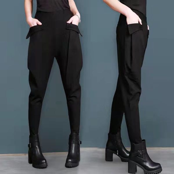 women's pants capris autumn casual pocket black high waist oversized men's vintage solid elastic waist hougong women's pants, Black;white
women's pants capris autumn casual pocket black high waist oversized men's vintage solid elastic waist hougong women's pants, Black;white