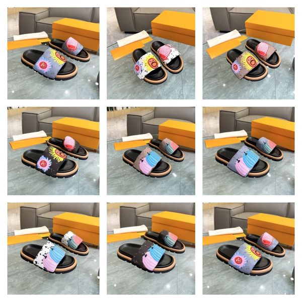 35-45 yk pool pillow comfort mules monograms sandals men women lover couple slippers ladies summer pool outdoor classic slides l and v slipp, Black
35-45 yk pool pillow comfort mules monograms sandals men women lover couple slippers ladies summer pool outdoor classic slides l and v slipp, Black