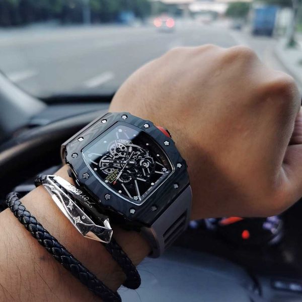 luxury mechanical watch richar mills rm035 swiss automatic movement full carbon fiber shell sapphire mirror imported rubber watchband pko0, Slivery;black
luxury mechanical watch richar mills rm035 swiss automatic movement full carbon fiber shell sapphire mirror imported rubber watchband pko0, Slivery;black