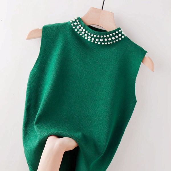 women's tanks camis beaded half high collar vest spring autumn bottomed shirt knit slim fashion green for 230331, White
women's tanks camis beaded half high collar vest spring autumn bottomed shirt knit slim fashion green for 230331, White