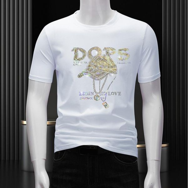 men's t-shirts extra large short sleeve t-shirt men's summer new fashion brand european station diamond quick dry high end men, White;black
men's t-shirts extra large short sleeve t-shirt men's summer new fashion brand european station diamond quick dry high end men, White;black