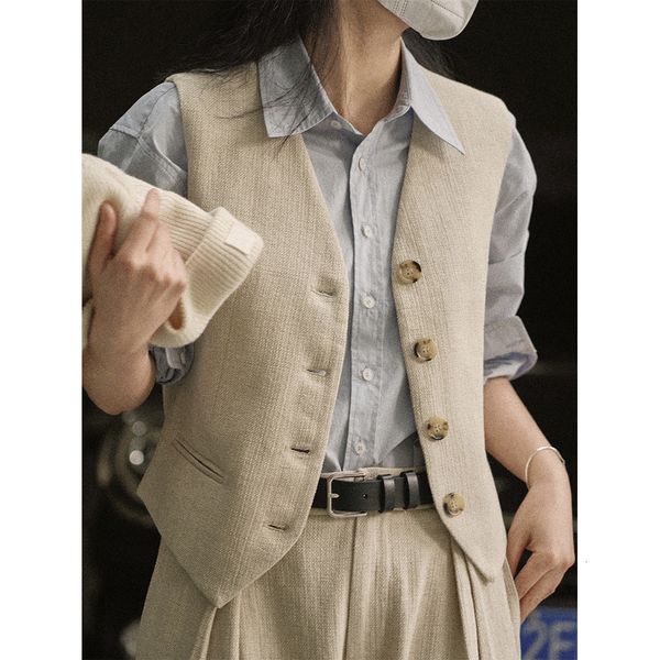 women s vests 2023 spring vintage solid pocket decorated loose vest coat 230330, Black;white
women s vests 2023 spring vintage solid pocket decorated loose vest coat 230330, Black;white