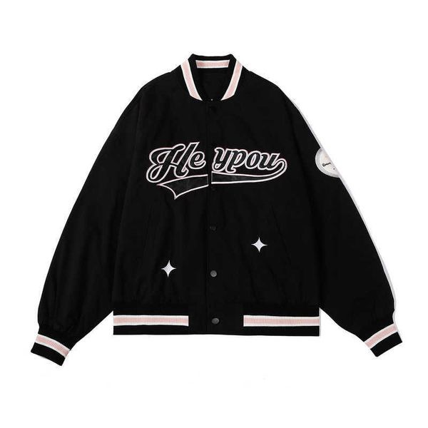 jacket men's american contrast panel baseball jacket men's and women's fashion loose bf versatile couple jacket, Black;white
jacket men's american contrast panel baseball jacket men's and women's fashion loose bf versatile couple jacket, Black;white