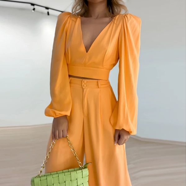 two piece dress spring 2023 vneck long sleeve shirt high waist wide leg pants large fashion casual set skirt suits 230331, White
two piece dress spring 2023 vneck long sleeve shirt high waist wide leg pants large fashion casual set skirt suits 230331, White