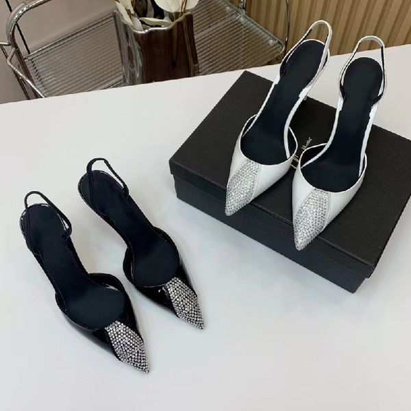 2023 new design shoes women pointed toe sandals patent leather thing heels ankle buckle zapatillas mujer sling back pumps, Black
2023 new design shoes women pointed toe sandals patent leather thing heels ankle buckle zapatillas mujer sling back pumps, Black