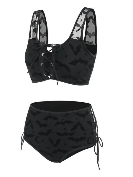 swim wear bat crescent mesh lace up padded bikini set women fashion summer tankini swimsuit two pieces bathing suit beachwear 230331
swim wear bat crescent mesh lace up padded bikini set women fashion summer tankini swimsuit two pieces bathing suit beachwear 230331