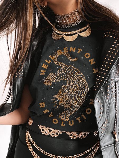 women s t shirt hell bent on a revolution print women slit classic crew neck side vintage femme summer loose hip hop ops 230330, White
women s t shirt hell bent on a revolution print women slit classic crew neck side vintage femme summer loose hip hop ops 230330, White