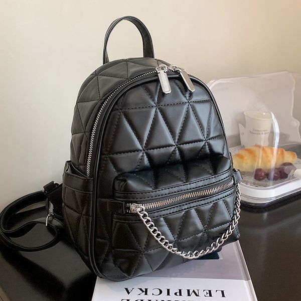 school bag's fashion rhombus backpack ladies chain designer solid color suitable for girls schoolbag simple small backpacks 230331
school bag's fashion rhombus backpack ladies chain designer solid color suitable for girls schoolbag simple small backpacks 230331
