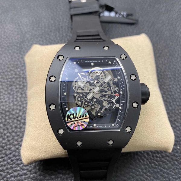 luxury mechanical watch richar mills rm055 swiss automatic mechanical movement sapphire mirror imported rubber watchband oavo, Slivery;brown
luxury mechanical watch richar mills rm055 swiss automatic mechanical movement sapphire mirror imported rubber watchband oavo, Slivery;brown