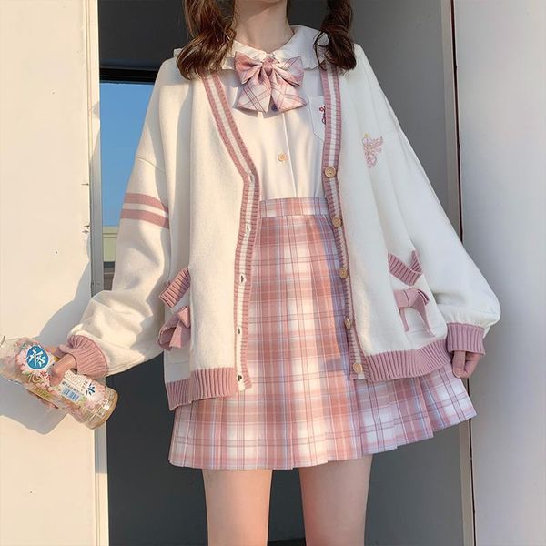 women's knits tees autumn winter women sweater loose japanese style sweet knitted cardigans embroidery oversize harajuku female cute 23, White
women's knits tees autumn winter women sweater loose japanese style sweet knitted cardigans embroidery oversize harajuku female cute 23, White