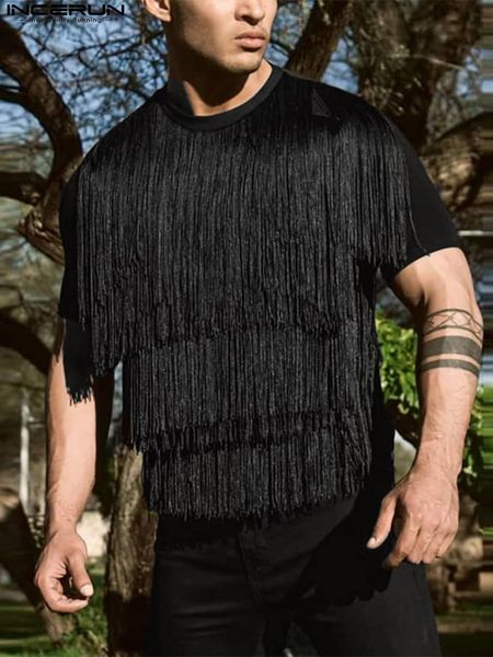 men's tshirts incerun t shirt tassel oneck short sleeve solid color 2023 fashion clothing streetwear summer casual camisetas s5xl 23033, White;black
men's tshirts incerun t shirt tassel oneck short sleeve solid color 2023 fashion clothing streetwear summer casual camisetas s5xl 23033, White;black