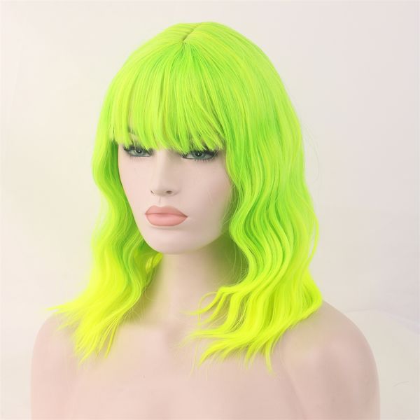 green mix curly wigs neat bangs woodfestival short synthetic wig hair for women party halloween, Black
green mix curly wigs neat bangs woodfestival short synthetic wig hair for women party halloween, Black